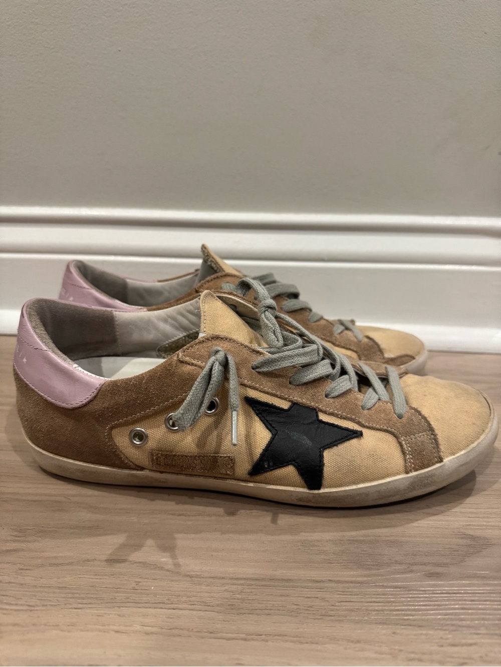 Golden Goose Low-Top Sneakers in Beige, Brown, Black & Pink